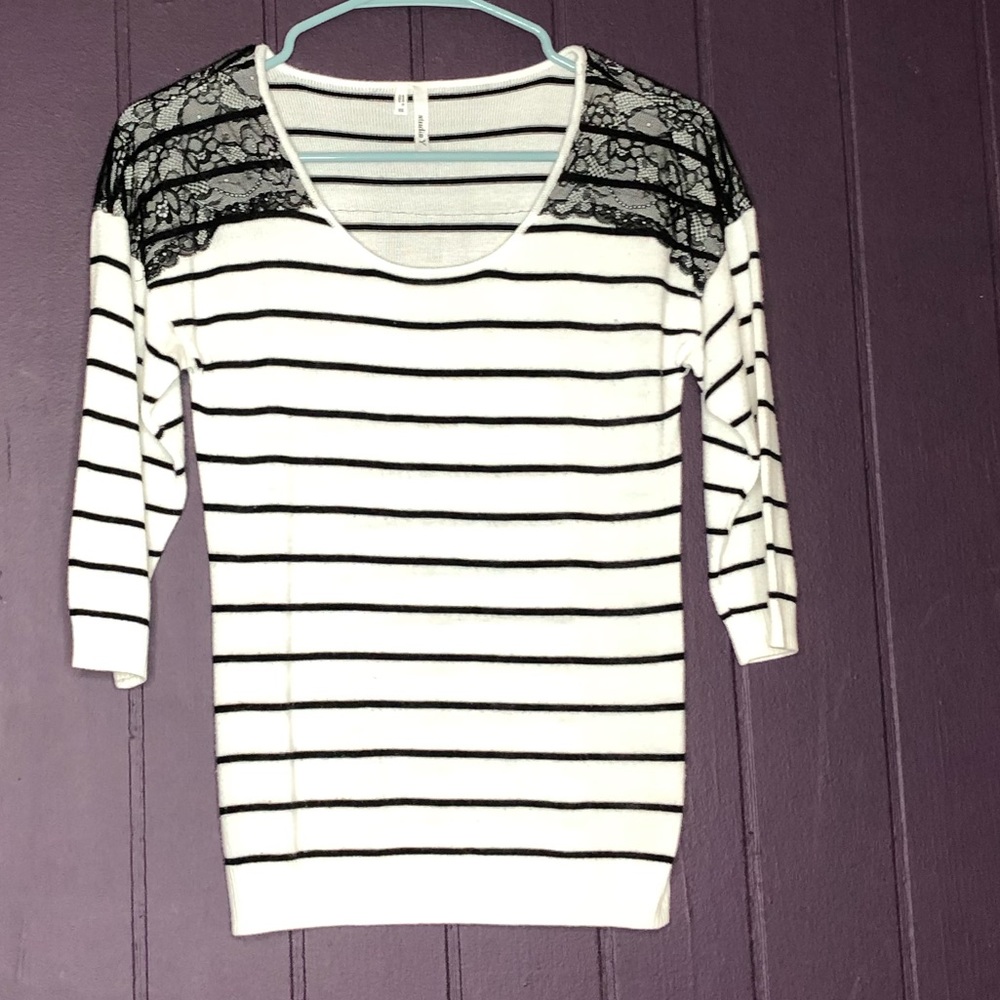 Black and white striped sweater